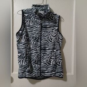 Rebecca Malone Black and White Animal Print Vest